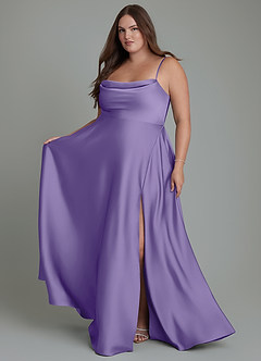 Azazie Elle Brautjungfernkleider A-Linie Plissee Stretch-Satin Kleid Tahiti image8