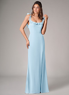 Azazie Callie Bridesmaid Dresses Sky Blue Mermaid Side Slit Chiffon Convertible Dress image3