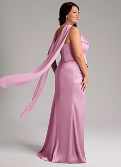 Azazie Sorrel Bridesmaid Dresses Candy Pink Mermaid Strapless Stretch Satin Convertible Dress image2