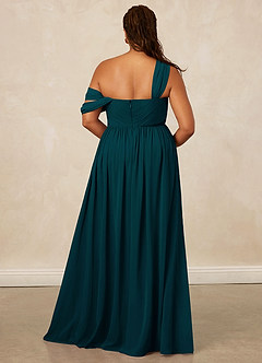 Christian Siriano Bridal for Azazie 1014 Bridesmaid Dresses Pine A-Line Off the Shoulder Chiffon Dress image17