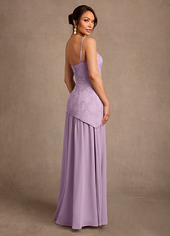 Azazie Flossie 신부의 어머니 드레스 A라인 주름진 쉬폰 플로어 길이 드레스 image5