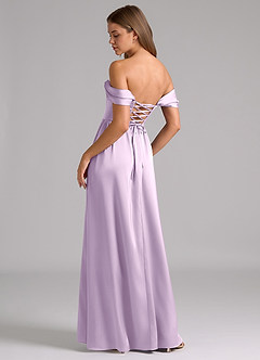 Azazie Hattie Robes de demoiselle d'honneur Robe Trapèze en Satin extensible Corset Frostiges Flieder image2