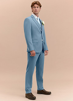 front James Light Blue Structured Stretch 3-piece suit