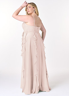Azazie Peyton Bridesmaid Dresses Rose Petal A-Line Ruched Chiffon Dress image10
