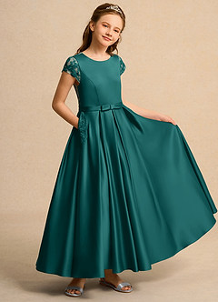 Azazie Bunny Girls Formal Flower Girl Dresses Peacock Ball-Gown Lace Dress image1