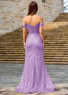 Zinanam Lilac A-line 3D Flowers Prom Dress image6