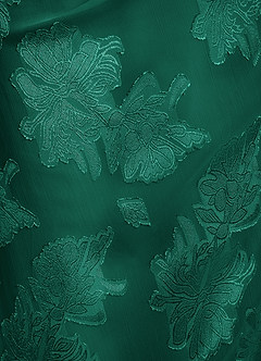 Azazie Veronica Bridesmaid Dresses Emerald Mermaid Pleated Floral Jacquard Burnout Dress image7