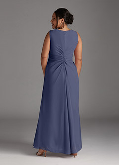 Azazie Manuella Vestidos para mãe da noiva Vestir Tormentoso de Chiffon de Linha A com Decote em V Plissado image14