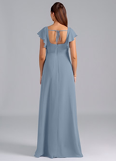 Azazie Bondi Maternity Bridesmaid Dresses A-Line Ruched Chiffon Floor-Length Dress image2