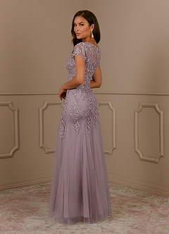 Azazie Laurie Mère de la mariée Robes Robe Sirène en Tulle Paillettes Scoop Crépuscule image5