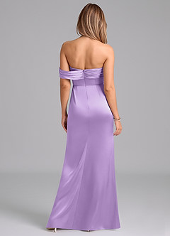 Azazie Lisbeth Bridesmaid Dresses Lilac Mermaid Off the Shoulder Stretch Satin Convertible Dress image7