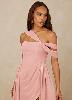 Christian Siriano Bridal for Azazie 1014 Bridesmaid Dresses Rosette A-Line Off the Shoulder Chiffon Dress image7