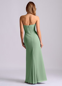 Azazie Debby Bridesmaid Dresses Matcha Mermaid Strapless Chiffon Dress image2