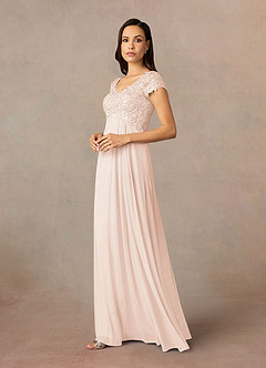 Azazie Macy vestidos de madre de la novia Vestido de Rosa Rubor de Encaje de Corte En A con Encaje de lentejuelas image2