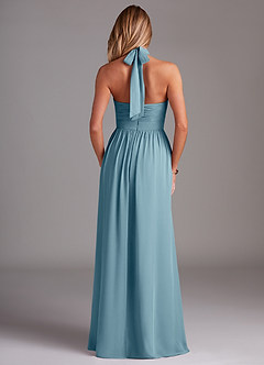 Azazie Avary Abiti da Damigella Abito A-Line in Chiffon Plissettato Blu Lunatico image8