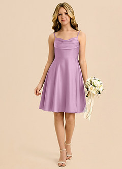 Azazie Bear Junior Wisteria A-Line Sweetheart Neckline Stretch Satin Dress image1