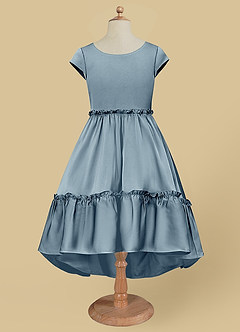 Azazie Lee Final Sale Ivory A-Line Bow Stretch Satin Dress image6