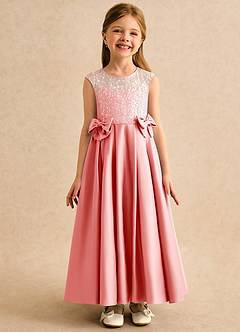 Azazie Candy Girl Flower Girl Klänningar Klä Balklänning i Matt satäng Rosett image4