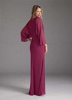 Azazie Ysabella Mother of the Bride Dresses Mulberry Mermaid Pleated Mesh Dress image4