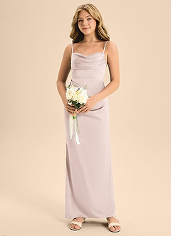 Azazie Mai Junior Blushing Pink A-Line Sweetheart Neckline Stretch Satin Dress image4