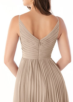 Azazie Raychelle Bridesmaid Dresses Taupe A-Line V-Neck Chiffon Dress image7
