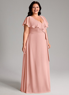 Azazie Lainey Bridesmaid Dresses Rosette A-Line with Pockets Chiffon Dress image11