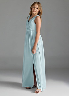 Azazie Tanicia Junior Mist A-Line Mesh Dress image2