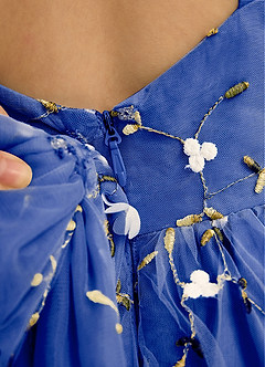 Azazie Bean vestidos de niña de las flores Vestido de Azul Real de Tul de Princesa con Sin mangas image6