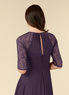 Azazie Gracelyn Mother of the Bride Dresses Plum A-Line Lace Dress image6