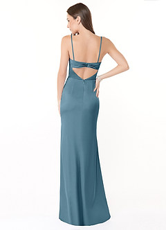 Azazie Leonis Bridesmaid Dresses Bermuda Mermaid Pleated Stretch Satin Convertible Dress image3