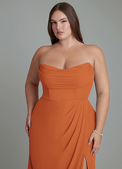 Azazie Johana Bridesmaid Dresses Cinnamon Mermaid Off the Shoulder Chiffon Convertible Dress image15