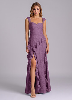 Azazie Sloane Bridesmaid Dresses Wisteria A-Line Sweetheart Neckline Floral Burnout Dress image1
