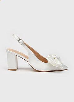 Bow Slingback Pointed Toe Heels