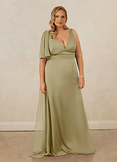 Christian Siriano Bridal for Azazie 1011 Bridesmaid Dresses Moss Green Mermaid Bow Stretch Satin Dress image11
