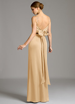 Azazie Adriane Robes de demoiselle d'honneur Robe Fourreau en Satin extensible Arc Or image5
