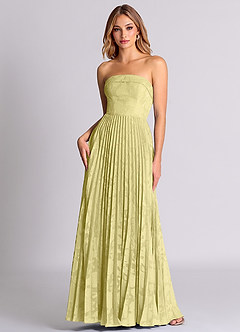 Azazie Mariana Bridesmaid Dresses Lemon Sorbet A-Line Strapless Floral Burnout Convertible Dress image1
