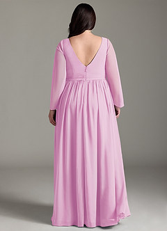 Azazie Teton Brautjungfernkleider für Schwangere A-Linie Langarm Chiffon Bodenlänge Kleid image8