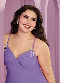 Barbie ♥ Azazie Robes de demoiselle d'honneur Robe Trapèze en Mousseline de soie avec poches Tahiti image10