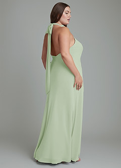 Azazie Velli Bridesmaid Dresses Dusty Sage Mermaid High Neck Chiffon Dress image13