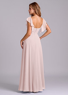 Azazie Leilani Bridesmaid Dresses Blushing Pink A-Line Pleated Chiffon Dress image6