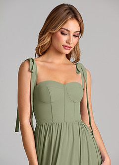 Azazie Anastacia Bridesmaid Dresses Pistachio A-Line Sweetheart Neckline Chiffon Dress image7