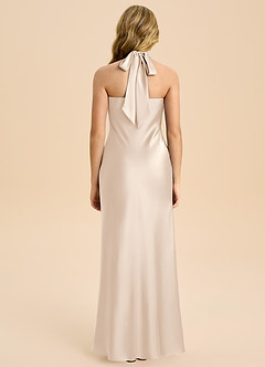 Azazie Chickie Junior Etui Plissee Stretch-Satin Kleid Alabaster Weiß image2