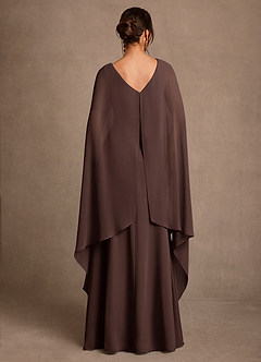 Azazie Liddie Mother of the Bride Dresses Ganache A-Line Pleated Chiffon Dress image4