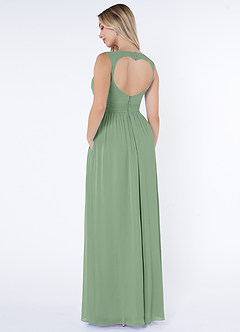 Azazie Raine Bridesmaid Dresses Matcha A-Line Sweetheart Ruched Chiffon Dress image4