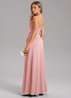 Azazie Azuree Brudtärnklänningar Klä av A-Linje i Stretch Satin Plisserad Puderrosa image7