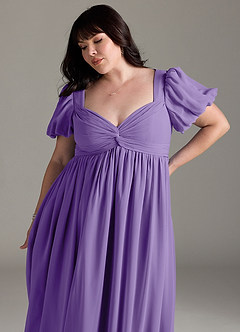 Azazie Madisynn Maternity Bridesmaid Dresses Bow Chiffon Floor-Length Dress image9