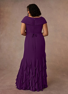 Azazie Bailora Mother of the Bride Dresses Grape Mermaid Ruched Chiffon Dress image8