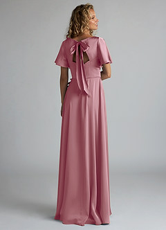 Azazie Kimber Bridesmaid Dresses Vintage Mauve A-Line Ruched Stretch Satin Dress image2