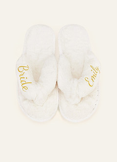 Personalized Bride Bridesmaid Fluffy Slippers