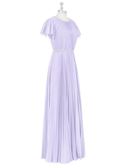 Azazie Kara Modest Bridesmaid Dresses A-Line Pleated Chiffon Floor-Length Dress image9